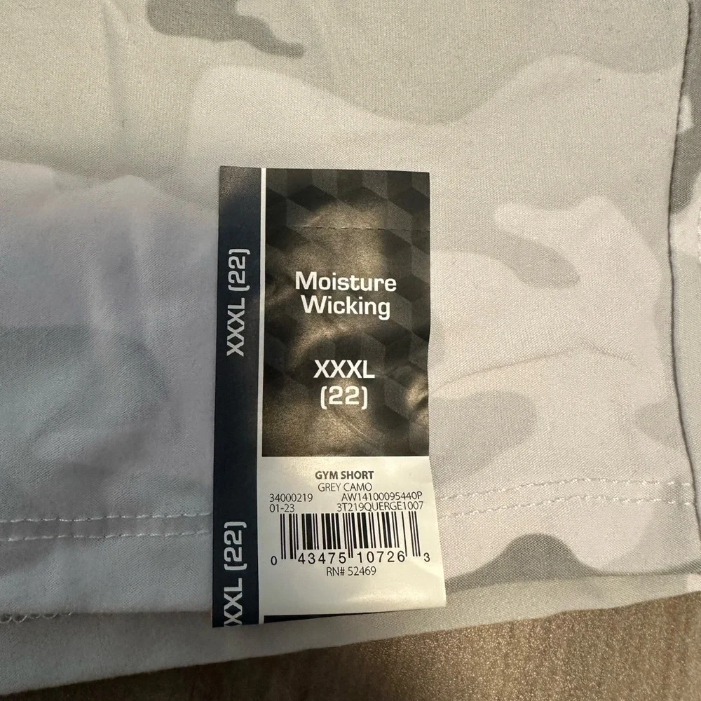 Athletic Works White Camo Shorts XXXL NWT
